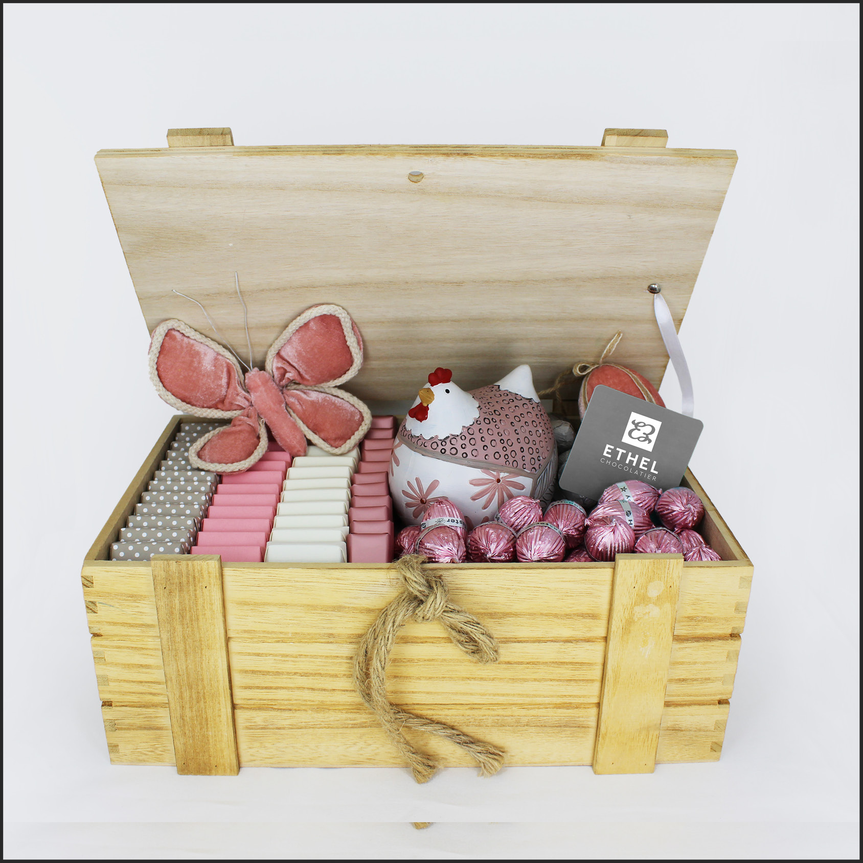 Pink and Grey Wooden Box